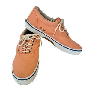 Sperry Men's Top Sider Coral Canvas Sneakers Casual, Lace Up, size 8.5